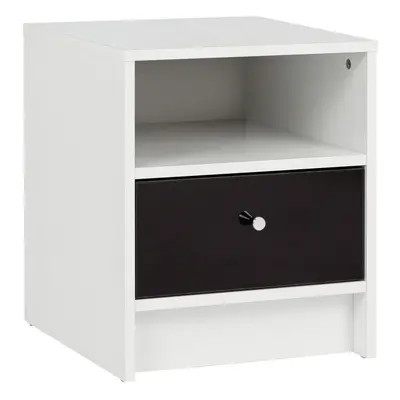 (White & Black) Malibu drawer Wooden Bedroom Bedside Cabinet Table