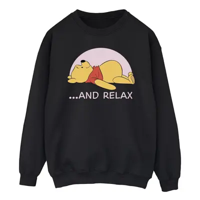 (L, Black) Disney Mens Winnie The Pooh Relax Sweatshirt