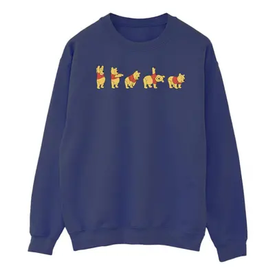 (S, Navy Blue) Disney Mens Winnie The Pooh Stretching Sweatshirt