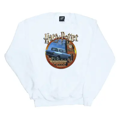 (XL, White) Harry Potter Womens/Ladies Flying Car Sweatshirt