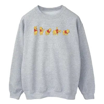 (XXL, Sports Grey) Disney Mens Winnie The Pooh Stretching Sweatshirt