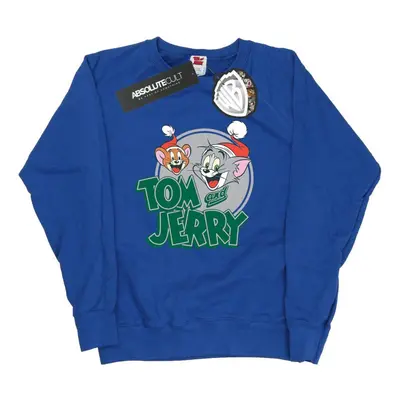 (M, Royal Blue) Tom And Jerry Womens/Ladies Christmas Greetings Sweatshirt