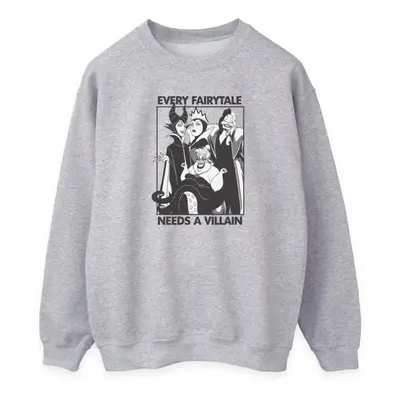 (L, Heather Grey) Disney Womens/Ladies Every Fairy Tale Needs A Villain Sweatshirt