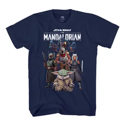 STAR WARS Mandalorian Squad and Grogu Shirt Navy-Small