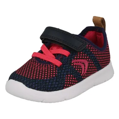 (UK 4.5 Infant, Navy/Raspberry (Pink)) Childrens Unisex Clarks Lightweight Trainers Ath Flux - F