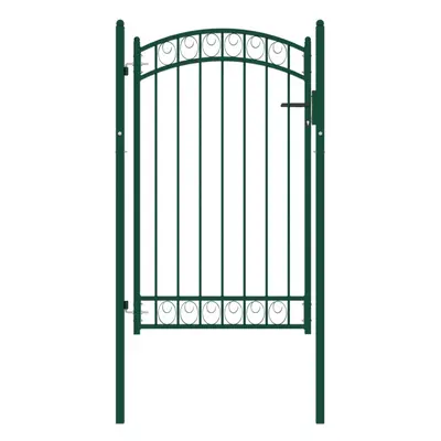 (green, x cm) vidaXL Fence Gate with Arched Top Steel Entrance Gate Green/Black Multi Sizes