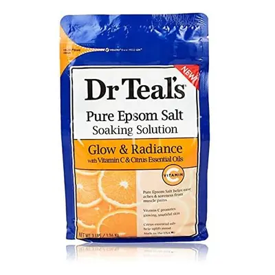 Dr Teal's,1.36 kg (Pack of 1),Clear Glow and Radiance Epsom Salts 3lb