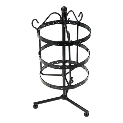 () Holes 3-tiers Rotating Iron Jewelry Rack Earrings Rings Display Stand Tools Kit