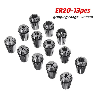 (ER11-13pcs) ER11 ER16 ER20 Spring Collet Chuck Set CNC Milling Lathe Tool for Engraving Machine