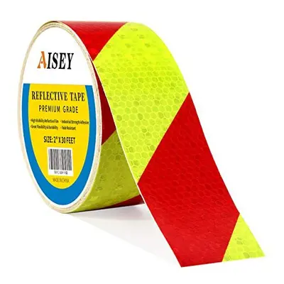 Reflective Tape Conspicuity Waterproof Yellow/Red Safety Caution Strips Tape Outdoor, Reflector 