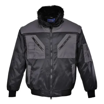 (3XL, Black/Grey) Portwest Mens Two Tone Pilot Jacket