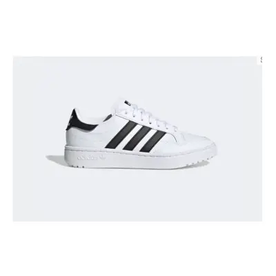 (UK4 - EU36 2/3 - US4.5) adidas Team Court White Trainers White Black Stripes Junior Kids Unisex