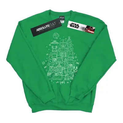 (M, Irish Green) Star Wars Womens/Ladies Empire Christmas Sweatshirt