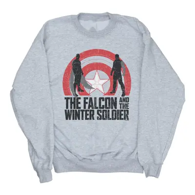 (S, Sports Grey) Marvel Womens/Ladies The Falcon And The Winter Soldier Shield Silhouettes Sweat