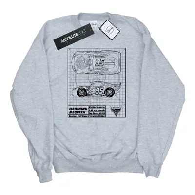 (M, Sports Grey) Disney Mens Cars Lightning McQueen Blueprint Cotton Sweatshirt