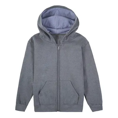 Fruit of the Loom Boys' Fleece Full Zip Hoodie Sweatshirt CHARCOAL HE