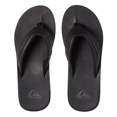 (UK 7) Quiksilver Carver Nubuck Flip Flops - Solid Black