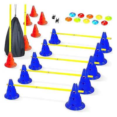 Coordination Hurdles - Plots Cones Accessories Set - Child Motor Skills Course, Football Trainin