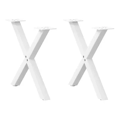 (white, x (42-43) cm (40 mm)/ pcs) vidaXL Dining Table Legs X-Shaped Desk Legs Kitchen Metal Fur