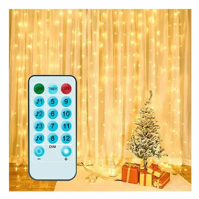 (White) Curtain Lights with Sound Activated USB Powered LED Fairy Christmas Lights with Remote S