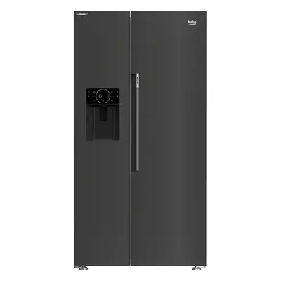 Beko HarvestFresh American Fridge Freezer - Black Steel - E Rated