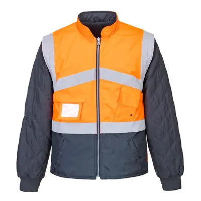 (S, Orange/Navy) Portwest Mens In Hi-Vis Jacket