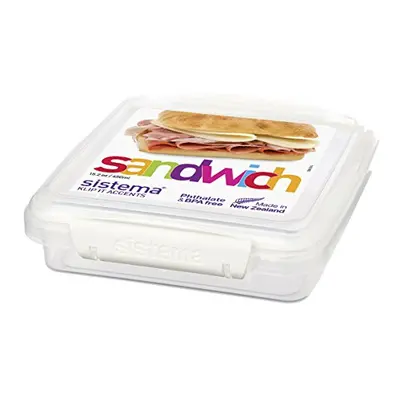 Sistema Klip It Accents Collection Sandwich Box Food Storage Container, 15.2 Ounce/ 1.9 Cup, Ass