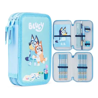 Filled Pencil Case for Kids with Compartments, Stationery Included - Primary School Supplies