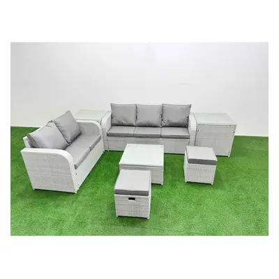 Fimous Seater PE Rattan Wicker Garden Furniture Patio Conservatory Sofa Set with Seater Sofa Lov