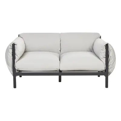 2 Seater Aluminium Garden Sofa Light Grey ESPERIA