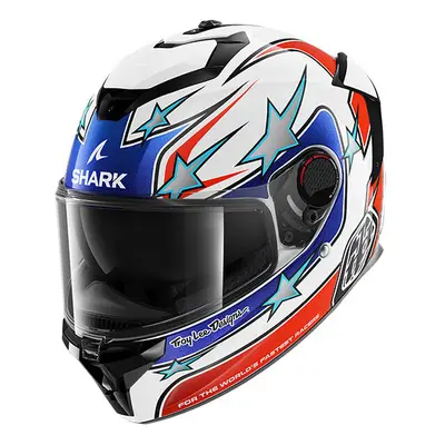 (M) Shark x Troy Lee Designs Spartan GT Pro Full Face Helmet Flagstaff White / Blue / Red