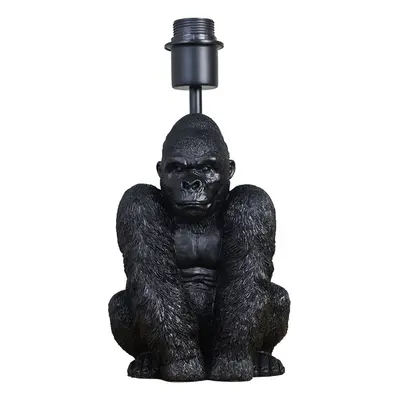 Modern Matt Black Sitting Gorilla Table Lamp Base