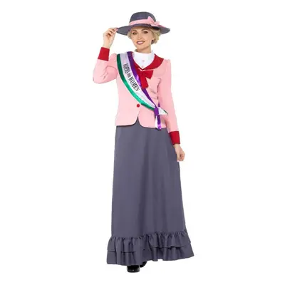 Deluxe Victorian Suffragette Costume, Historical Fancy Dress, UK Size