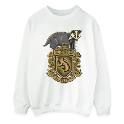 (XXL, White) Harry Potter Womens/Ladies Hufflepuff Sketch Crest Sweatshirt