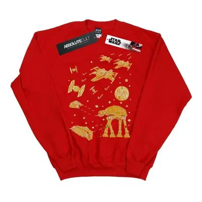 (S, Red) Star Wars Mens Gingerbread Battle Sweatshirt