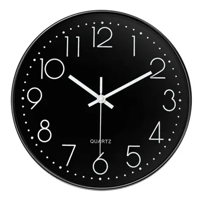 (Black- black border) 12inch DIY Wall Clock Silent Quartz Wall Night Clocks Multicolor Optional