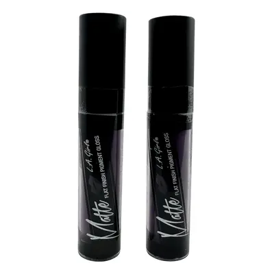 L.A. Girl Matte Flat Finish Pigment Gloss GLG846 Black Currant 0.17 OZ Set of