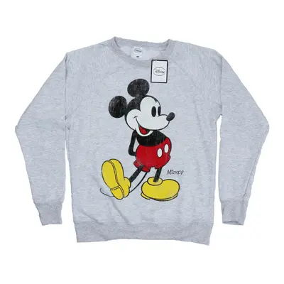 (XS, Heather Grey) Disney Womens/Ladies Mickey Mouse Classic Kick Sweatshirt