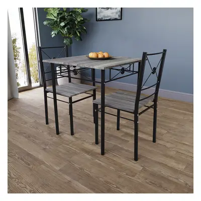 (Grey) Roslyn Seater Wood Metal Home Kitchen Dining Set