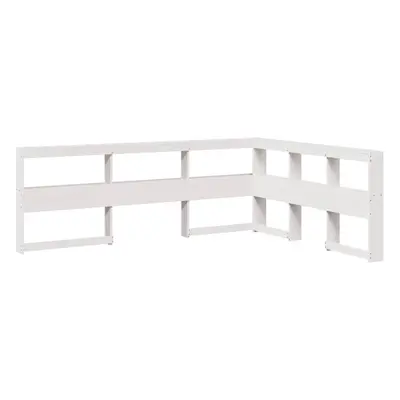 (white, 168.5 x 218.5 x cm) vidaXL Bookcase Headboard Bedroom Back Headboard L-Shaped Solid Wood