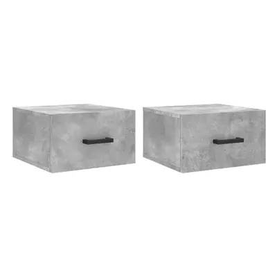 (concrete grey, pcs) vidaXL Wall-mounted Bedside Cabinets Floating Cabinets pcs Concrete Grey