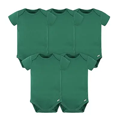 gerber Baby Pack Onesies Multi-Packs Bundle Interlock gsm, Kelly green, Months