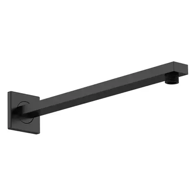 Rectangular Wall Mount Shower Arm - Matt Black - 360mm