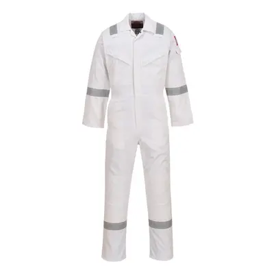 (M, White) Portwest Unisex Adult Flame Resistant Anti-Static Overalls