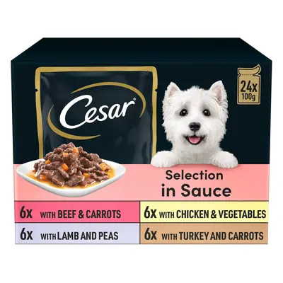 Cesar Selection in Sauce Pouches, Adult Premium Wet Dog Food