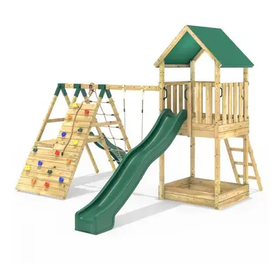 (Swing, Climb & Slide Wychwood) Rebo Modular Wooden Climbing Frame Adventure Playset