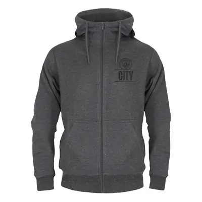 (Grey, Large) Manchester City FC Official Football Gift Mens Fleece Zip Hoody