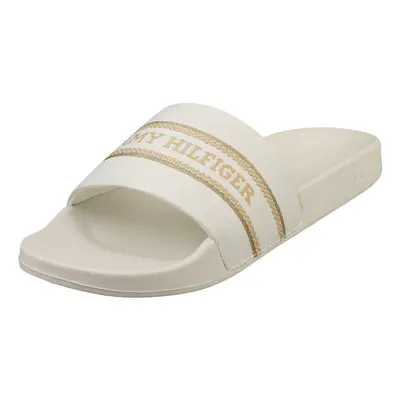 (6) Tommy Hilfiger Poolslide With Webbing Womens Slide Sandals in Ecru