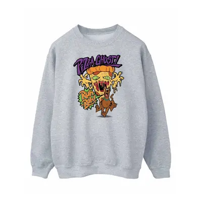 (S, Sports Grey) Scooby Doo Womens/Ladies Pizza Ghost Sweatshirt