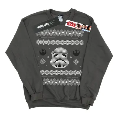 (XXL, Charcoal) Star Wars Mens Stormtrooper Christmas Fair Isle Sweatshirt